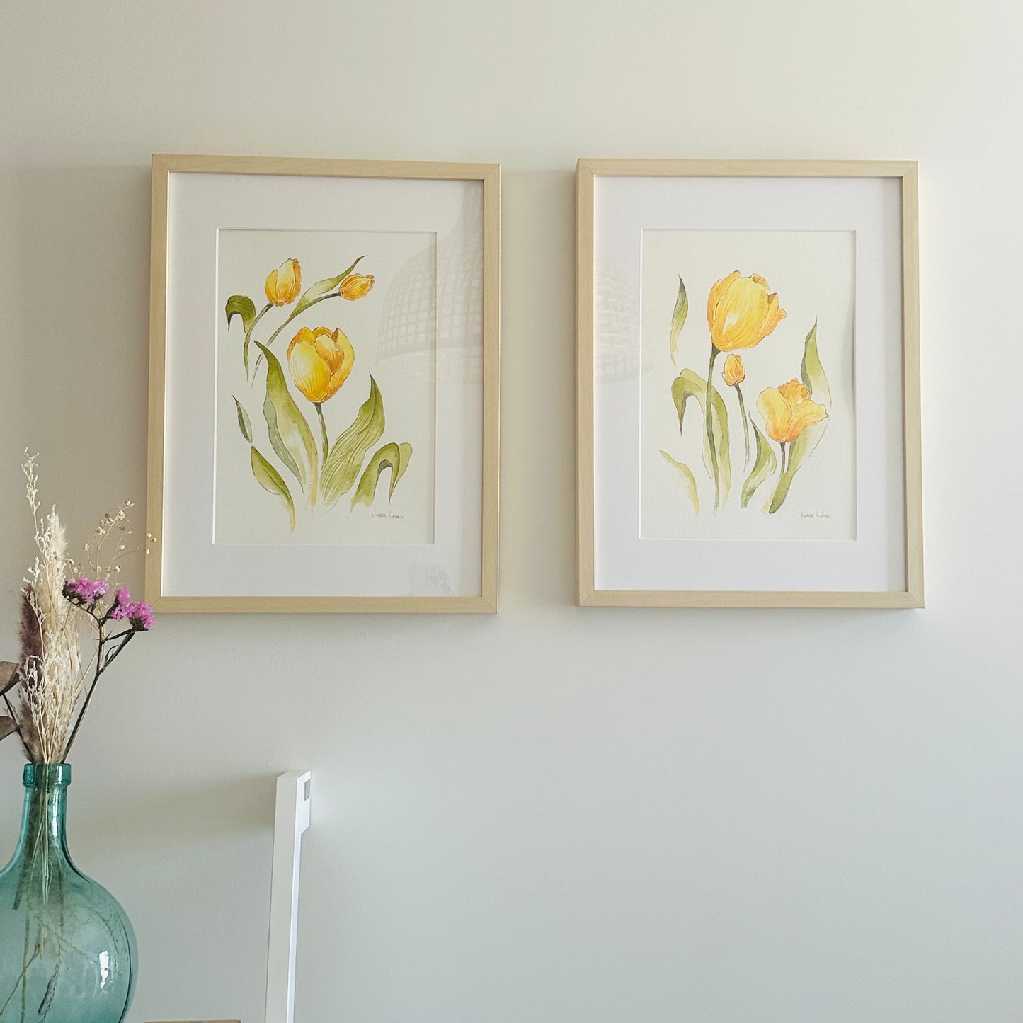 Ilustraciones Otoño brillante (conjunto de dos láminas).