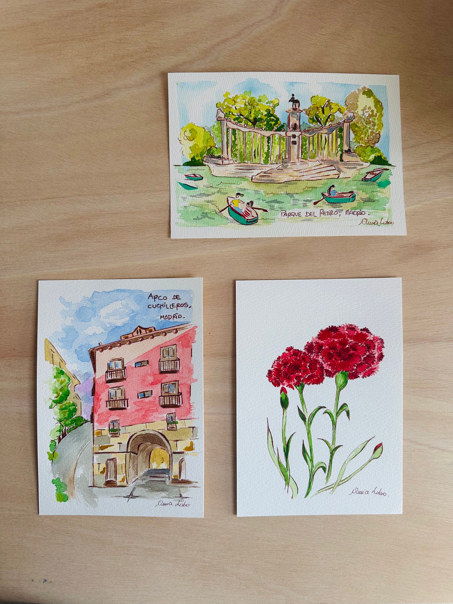 Ilustración chulapa Claveles en La Pradera.