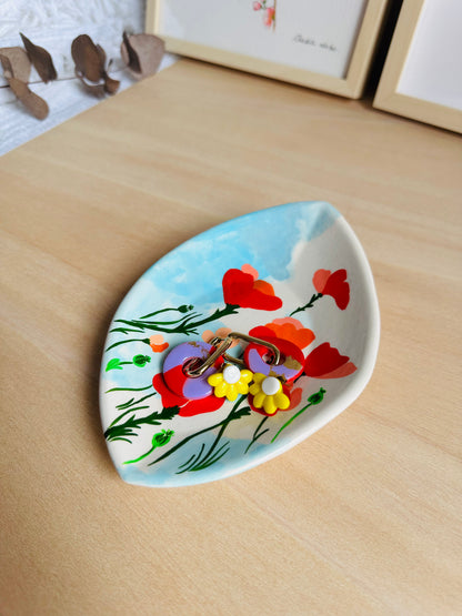 Bandeja cielo y amapolas.