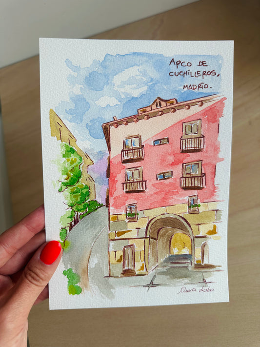 Ilustración chulapa Arco de Cuchilleros.